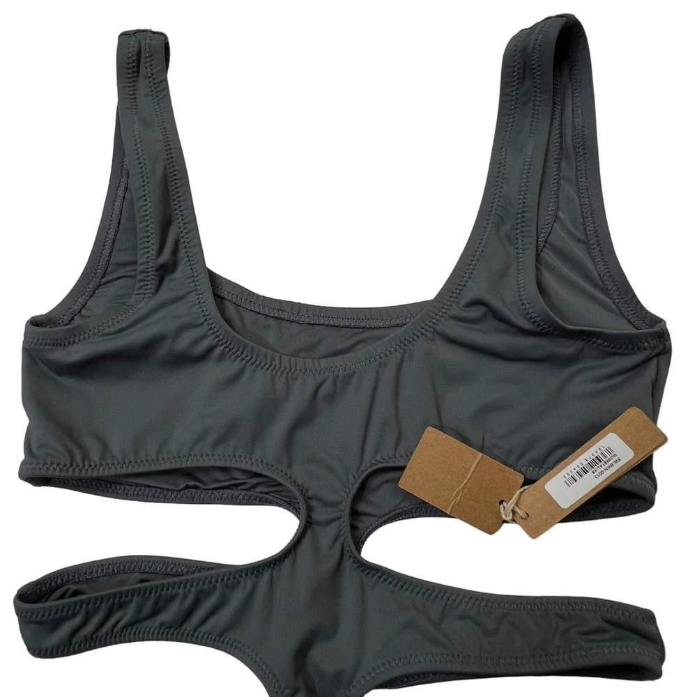 SKIMS Swim Tank Monokini Gunmetal Womens XS‎